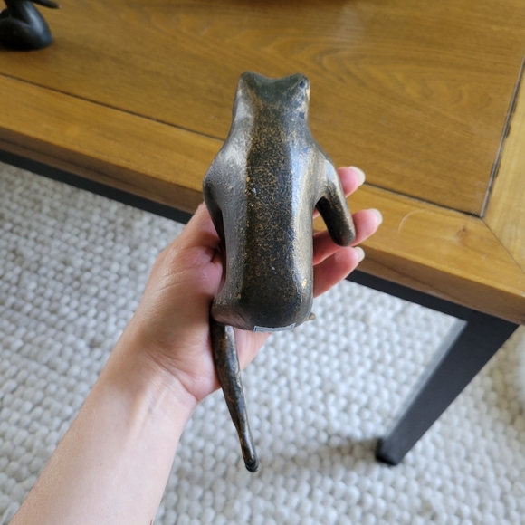 8.5" SPI Vintage Brass Bronze Frog Shelf Sculpture Figurine Decor MCM - Picture 3 of 6